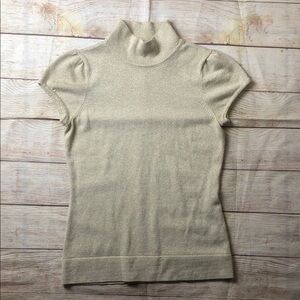 Saks Fifth Avenue Metallic Gold Knit Top